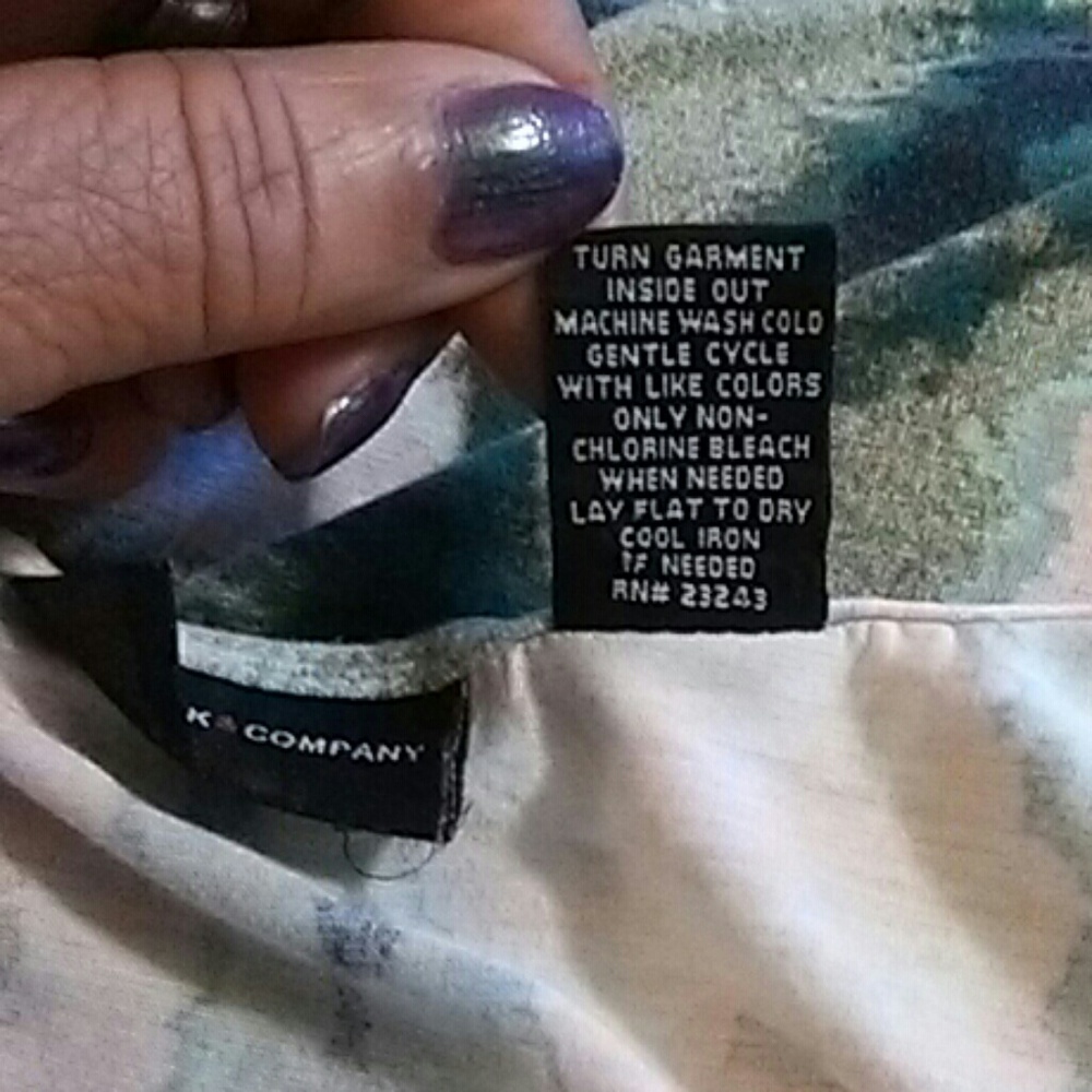 New York & Company Water Color Print Tank Top - Picture 8 of 8